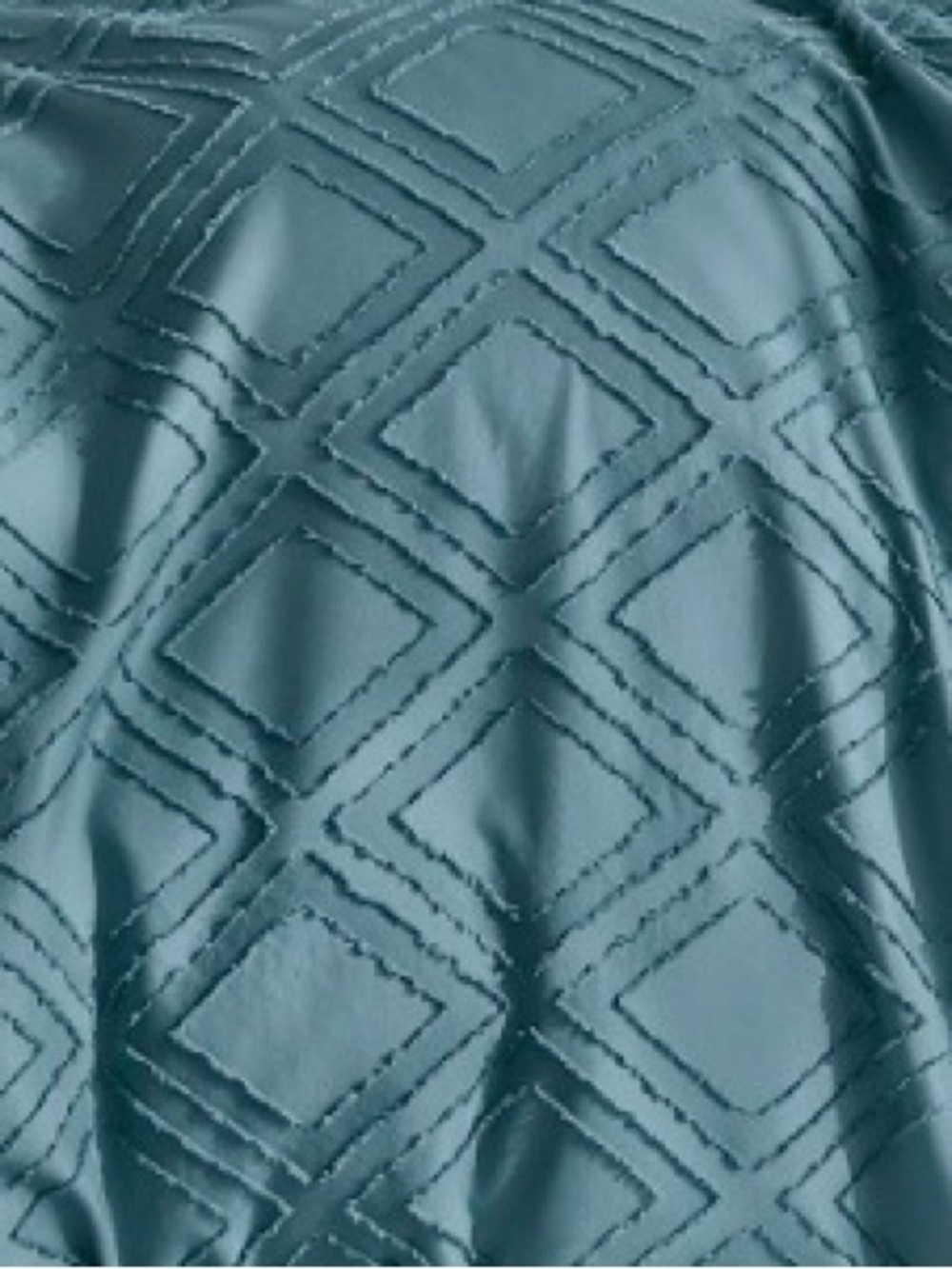 TWIN BOHO Grid Tufted Duvet 3Pc Set - 100% Microfiber- GRAYISH BLUE - Picture 12 of 15